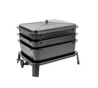 HSHBGS Kit de composteur d'extérieur, Bac à Compost en Plastique 40L, Grand Lombricomposteur, Composteurs Noirs pour la Maison et Jardin, Facile à Assembler
