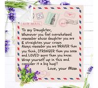 HshDUti Couverture polaire à ma fille avec lettres imprimées « Mom for Daughter's Air Mail Blanket » pour encourager et aimer la fille Couverture en flanelle Cadeaux à ma fille #2 150 x 200 cm