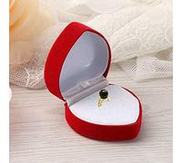 HshDUti Écrin en velours rouge en forme de cœur pour bague de mariage ou boucles d'oreilles - Boîte cadeau pour la Saint-Valentin - Boîte de présentation de bijoux - Organiseur de bijoux Rouge