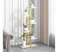 HshDUti Support pour plantes d'intérieur et d'extérieur, 6 niveaux et 7 pots de fleurs, 106 cm, grand support de fleurs d'angle pour terrasse, jardin, salon, balcon, chambre à coucher, blanc