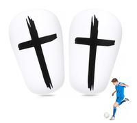 Hshenjhu 1 Paire Protege Tibia Foot, 10 x 6 cm Mini Protège Tibias Football, Petits Équipement de Protection Protège Tibias pour eux de Football, Jogging, Courir Enfants Garçons Filles(Blanc)