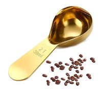 Hshenjhu Cuillère Doseuse à Café 30ml en Acier Inoxydable, Doré | Cuillères à Sucre Courtes Manche Cuillères à Mesurer, pour Mesurer Lait en Poudre, Sucre en Poudre, Lait