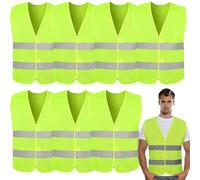 HSHHOOM 30-Pack Gilet Jaune Voiture,Gilet de Sécurité, Gilet de Voiture Haute visibilité Taille Universelle,Convient à Hommes et Femmes Vert Fluorescen (30)