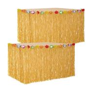 HSHHOOM Jupes de Table Hawaii,Hawaienne Luau Table Jupe, pour décoration de fête hawaïenne Tropicale Deco Hawai pour Adultes,Aloha Decoration De Table Fete (ZQ-2)