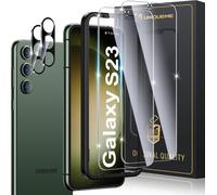 Hshi-4 Pièces Verre Trempé Pour Samsung S23 Protection,2 Pièces Protection Ecran 2 Pièces Verre Trempé Protection D'objectif,Compatible Avec Id D'empreintes Digitales