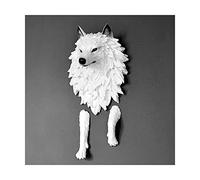 HSHTTKL Amélioré Décoration Murale tridimensionnelle Simulation tête de Loup tête de Loup Artificielle et 2 Jambes Figurine Murale Art Mural de Ferme Fait à la Main Sculpture Murale