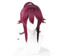 HSHUHMLBJ Red Gradient Short Ponytail Daily Party Cosplay Perruque pour Shikanoin Heizou Anime Cosplay Perruque