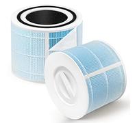HSIAMEN Lot de 2 filtres anti-fumée compatibles avec purificateur d'air Levoit Core 300 et PuroAir 240, filtres 4 en 1 H13 True HEPA Core 300S P350 Core300-P, pièce # Core 300-RF-SR P350-RF, bleu