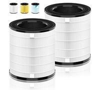 HSIAMEN Lot de 2 filtres de rechange LV-H133 compatibles avec le purificateur d'air Levoit LV-H133 MetaAir Tower, pour filtre HEPA H13 True Part # LV-H133-RF, blanc