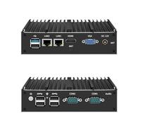 HSIPC Celeron J1900 X86 Thin Client, Mini PC, Nano PC, PC Pas Cher avec 8G RAM 128G SSD Dual RJ45 Port Dual COM RS485 VGA HDMI 6 USB
