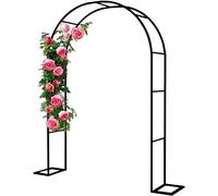 HSIRYAOHD Arche de jardin en métal gazebo robuste treillis large 120 cm 140 cm 180 cm 240 cm 300 cm 350 cm arc de rose mariage décoration support ballon, noir, L 1,4 m x H 2,3 m