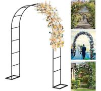 HSIRYAOHD Arche de jardin en métal robuste - Arches de roses résistantes aux intempéries pour mariages et entrées de jardin, cadre robuste pour décoration extérieure, noir, 3,5 x 2,2 m (l x H)