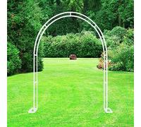 HSIRYAOHD Arche de jardin en métal robuste - Largeur du treillis - 120 cm - 140 cm - 180 cm - 240 cm - 300 cm - 350 cm - Arche de mariage et rose - Support pour ballon, blanc, 1,2 m x H 2,2 m