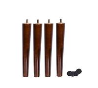 HSIRYAOHD Lot de 4 pieds de canapé en bois de noyer massif, avec boulons à vis M8, faciles à nettoyer, pieds de table pour fauteuil, pieds d'armoire (70 cm, vertical)