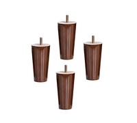 HSIRYAOHD Lot de 4 pieds de canapé en bois de noyer massif, avec boulons à vis M8, faciles à nettoyer, pieds de table pour fauteuil, pieds d'armoire (20 cm, vertical)