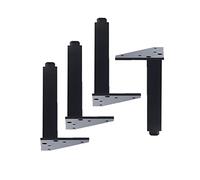 HSIRYAOHD Lot de 4 pieds de canapé, pieds de table carrés en métal, hauteur réglable entre 0 et 1 cm, pied de lit fabriqué en alliage d'aluminium haute densité, avec vis (20 cm,