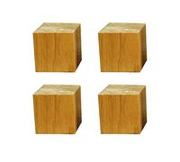 HSIRYAOHD Lot de 4 pieds de meubles carrés en bois massif pour canapé, lit, armoire, chaise, canapé, couleur bois