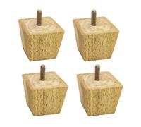 HSIRYAOHD Lot de 4 pieds de meubles carrés en bois massif pour canapé, lit, armoire, chaise, canapé - Filetage M8