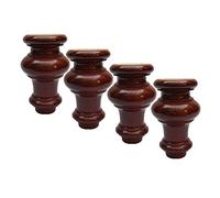HSIRYAOHD Lot de 4 pieds de meubles en bois massif de type gourde pour canapé, lit, armoire, chaise, canapé, bureau, acajou