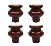 HSIRYAOHD Lot de 4 pieds de meubles en bois massif de type gourde pour canapé, lit, armoire, chaise, canapé, bureau, acajou