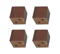 HSIRYAOHD Lot de 4 pieds de meubles en bois massif pour canapé, lit, armoire, chaise, canapé, bloc de bois carré, noyer