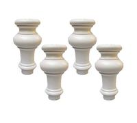 HSIRYAOHD Lot de 4 pieds de meubles en bois massif pour canapé, lit, armoire, chaise, canapé, bureau, blanc