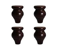 HSIRYAOHD Lot de 4 pieds de meubles en bois massif pour canapé, lit, armoire, chaise, canapé, bureau, marron
