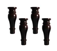 HSIRYAOHD Lot de 4 pieds de meubles en bois massif pour canapé, lit, armoire, chaise, canapé, bureau, marron