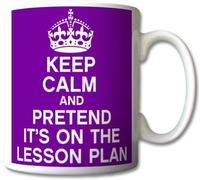 HSIRYAOHD Mug rétro avec inscription « Keep Calm and Pretend Its On The Lesson Plan » Violet