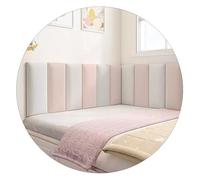 HSIRYAOHD Panneaux muraux autocollants 3D pour tête de lit, autocollants muraux anti-collision pour enfants, rembourrage mural en tissu technique pour lit simple et double (rose clair, 160 x 50 cm)