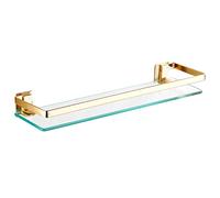 HSIRYAOHD Supports d'étagère en verre de salle de bain avec supports muraux robustes en verre trempé de 49,8 cm (doré)