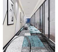 HSIRYAOHD Tapis de couloir moderne bleu gris 1 m/1,5 m/2 m/2,5 m/3 m/3,5 m/4 m/4,5 m/5 m/6 m, tapis de couloir extra long, tapis de sol lavable antidérapant pour entrée, couloir, escaliers (taille