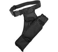 Hsitoolg Sac de tir à l'arc - Toile d'extérieur Carquois Flèches Chasse Trois Tubes Envergure de taille avec accessoires (Noir)