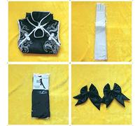 HSIU Sora Kasugano cosplay cheongsam Yosuga no Sora Cosplay vêtements Costume blanc ou noir + gants + chaussettes + talons hauts + perruque M cheongsam noir