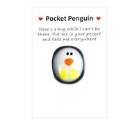 HSIXHAF 1 pcs Petit Câlin de Pingouin de Poche, Mini Mignon Petit Pingouin de Poche avec Carte d'Encouragement Câlin Cadeau Pingouin pour Anniversaire Mariage Fête de Pâques