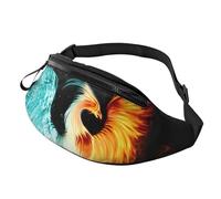 HSJFS Crâne Rose Imprimé Mode Ceinture Réglable Sac Poitrine Casual, Feu et eau phénix, Taille unique