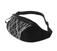 HSJFS Flamingo Oiseau Rond Feuilles Imprimées Mode Sac de Taille Réglable Sac de Taille Pochette Casual Poitrine Sac, Basketball, Taille unique