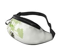HSJFS Sac banane de sport décontracté avec motif de galsses et raisins de vin rouge avec imprimé en bois, Feuillage et herbes avec libellules ailées, Taille unique