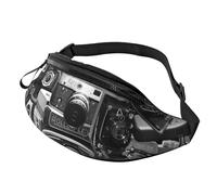 HSJFS Sac banane de sport décontracté imprimé crâne de taureau, Retro Cool Camera Collection, Taille unique