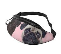 HSJFS Sac banane réglable avec motif loup hurlant à la lune, Chien carlin amusant., Taille unique