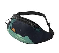 HSJFS Sac banane tendance avec motif étoile de mer et coquillages bleus sur la plage, Magnifique éléphant., Taille unique