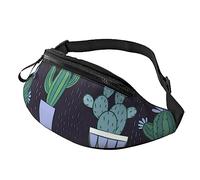 HSJFS Sac banane tendance imprimé crème glacée et gaufré, sac de taille réglable, sac de poitrine décontracté, Plante succulente de cactus, Taille unique