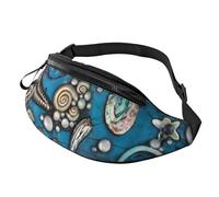 HSJFS Sac banane tendance imprimé graffiti coloré ceinture réglable sac de poitrine décontracté, Œuvre d'art coquillage, Taille unique