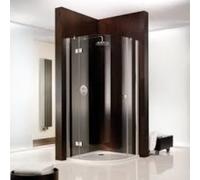 HSK Atelier Cabine de douche quart de cercle avec 1 porte tournante 1753090550, 90x90 cm, charnière à droite, rayon 55cm, 1753090550-R-41-50, Cabines de douche: Aspect chromé : ESG clair