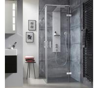 HSK Atelier Plan d'accès d'angle en 4 parties, avec profil clip, dimensions : 80,0 cm x 90,0 cm x 200,0 cm, 17208015--68-120, Cabines de douche: Noir mat : Verre véritable TwinSeal