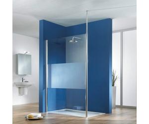 HSK Easy Comfort Walk In élément frontal avec support de plafond, dimensions : 160,0 x 200,0 cm, butée gauche, 1242160-L-41-50, Cabines de douche: Aspect chromé : ESG clair