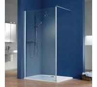 HSK Easy Walk In élément frontal, dimensions : 140,0 x 200,0 cm, butée gauche, 1241400-L-41-120, Cabines de douche: Aspect chromé : Verre véritable TwinSeal