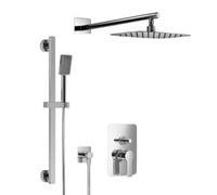 HSK Ensemble de douche 2.05 Softcube, avec support mural droit, chromé, 1002205-RKB9, Exécution: avec pomme de douche standard Softcube 300x200x2mm