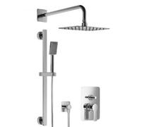 HSK Ensemble de douche 2.25 Softcube, avec support mural courbé, chromé, 1000225-KB15, Exécution: avec pomme de douche Softcube super-plat, 550x350x2mm