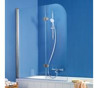 HSK Exklusiv Accessoire pour baignoire, 2 pièces, dimensions : 114 x 140 cm, butée à gauche, 406114-L-41-120, Cabines de douche: Aspect chromé : Verre véritable TwinSeal